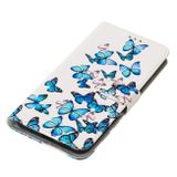 Peňaženkové kožené puzdro DRAWING na Samsung Galaxy A22 5G - Little Blue Butterflies