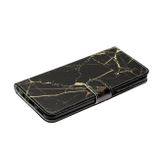 Peňaženkové kožené puzdro DRAWING na Huawei P50 - Black Gold Marble