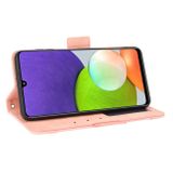Peňaženkové kožené puzdro HORIZONTAL na Samsung Galaxy A22 4G - Ružová