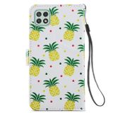 Peňaženkové kožené puzdro PAINTED na Samsung Galaxy A22 5G - Pineapple