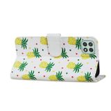 Peňaženkové kožené puzdro PAINTED na Samsung Galaxy A22 5G - Pineapple