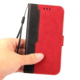 Peňaženkové kožené puzdro BUSINESS na Samsung Galaxy A22 4G - Červená