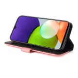 Peňaženkové kožené puzdro BUSINESS na Samsung Galaxy A22 4G - Ružová