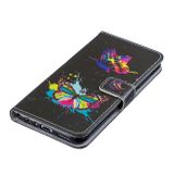 Peňaženkové kožené puzdro Colored Drawing na Xiaomi Redmi Note 8-Colorful Butterfly