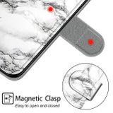 Peňaženkové kožené puzdro DRAWING na Xiaomi Redmi Note 9T - Biely marble