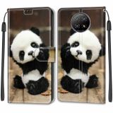 Peňaženkové kožené puzdro DRAWING na Xiaomi Redmi Note 9T - Wood Board Panda