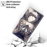 Peňaženkové kožené puzdro DRAWING na Xiaomi Redmi Note 9 - Fork Hand White Claw Cat