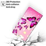 Peňaženkové kožené puzdro DRAWING na Xiaomi Redmi Note 9 - Gradient Pink Flying Butterflies