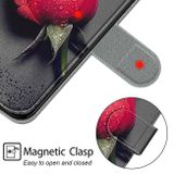 Peňaženkové kožené puzdro DRAWING na Xiaomi Redmi Note 9 - Black Water Drop Rose