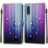 Peňaženkové 3D puzdro na Samsung Galaxy A50 –Purple Blue Water Drops