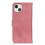 Peňaženkové kožené puzdro KHAZNEH Hovädzia kože na iPhone 13 - Ružová