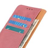 Peňaženkové kožené puzdro KHAZNEH Hovädzia kože na iPhone 13 Pro - Ružová