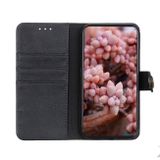 Peňaženkové kožené puzdro KHAZNEH Hovädzia kože na iPhone 13 Pro Max - Čierna