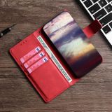 Peňaženkové kožené puzdro Crocodile Clasp na Xiaomi Redmi Note 10/10S - Červená