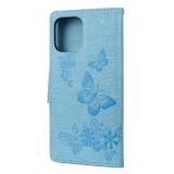 Peňaženkové kožené puzdro BUTTERFLY Xiaomi Mi 11 - Modrá