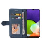 Peňaženkové kožené puzdro DUAL-COLOR na Samsung Galaxy A22 4G - Modrá