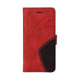 Peňaženkové kožené puzdro DUAL-COLOR na Samsung Galaxy A22 4G - Červená