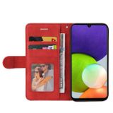 Peňaženkové kožené puzdro DUAL-COLOR na Samsung Galaxy A22 4G - Červená