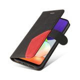 Peňaženkové kožené puzdro DUAL-COLOR na Samsung Galaxy A22 4G - Čierna