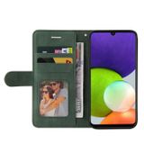 Peňaženkové kožené puzdro DUAL-COLOR na Samsung Galaxy A22 4G - Zelená