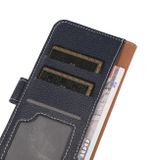 Peňaženkové kožené puzdro Litchi Texture na Moto G10/G20/G30 - Modrá