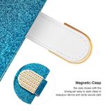 Peňaženkové Glitter puzdro CROCODILE na iPhone 13 Pro Max - Modrá