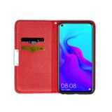 Peňaženkové kožené puzdro na Huawei P20 Lite (2019) - Červený