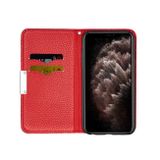 Peňaženkové púzdro Litchi na iPhone 11 pro- červená