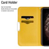 Peňaženkové kožené pouzdro na iPhone 11 Pro Max - Žltá