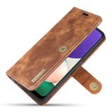 Peňaženkové kožené puzdro DG.MING na Samsung Galaxy A22 5G - Hnedá