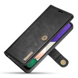 Peňaženkové kožené puzdro DG.MING na Samsung Galaxy A22 5G - Čierna