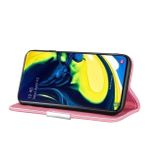 Peňaženkové kožené puzdro na Samsung Galaxy A80 - Ružový