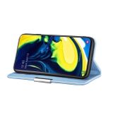 Peňaženkové kožené puzdro na Samsung Galaxy A80 - Modrý