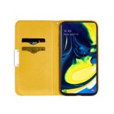 Peňaženkové kožené puzdro na Samsung Galaxy A80 - Žltý