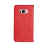Peňaženkové kožené puzdro na Samsung Galaxy S8 - Červená
