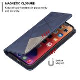 Peňaženkové kožené puzdro RHOMBUS na iPhone 13 Pro Max - Modrá