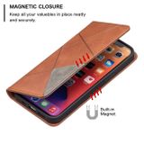 Peňaženkové kožené puzdro RHOMBUS na iPhone 13 Pro Max - Hnedá