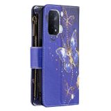 Multifunkčné peňaženkové puzdro na Oppo A54 5G - Purple Butterfly