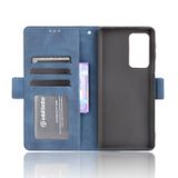 Peňaženkové kožené puzdro Calf Pattern na Motorola Edge 20 Pro - Modrá