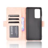 Peňaženkové kožené puzdro Calf Pattern na Motorola Edge 20 Pro - Ružová