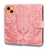Peňaženkové kožené puzdro TIGER na iPhone 13 Mini - Ružová