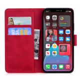 Peňaženkové kožené puzdro TIGER na iPhone 13 Pro Max - Červená