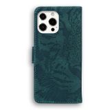 Peňaženkové kožené puzdro TIGER na iPhone 13 Pro Max - Zelená