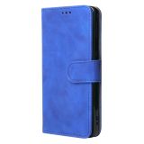 Peňaženkové kožené puzdro Solid Color na Motorola Edge 20 - Modrá
