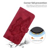 Peňaženkové kožené puzdro BUTTERFLIES na iPhone 13 Mini - Červená