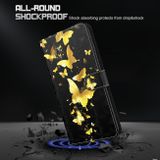 Peňaženkové 3D puzdro PAINTING na iPhone 13 Mini - Gold Butterflies