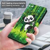 Peňaženkové 3D puzdro PAINTING na iPhone 13 Mini - Panda Climbing Bamboo
