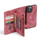 Multifunkčné peňaženkové puzdro CaseMe na iPhone 13 Pro Max - Červená