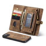 Multifunkčné peňaženkové puzdro CaseMe na iPhone 13 - Hnedá