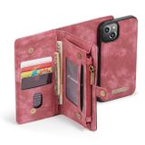 Multifunkčné peňaženkové puzdro CaseMe na iPhone 13 Mini - Červená